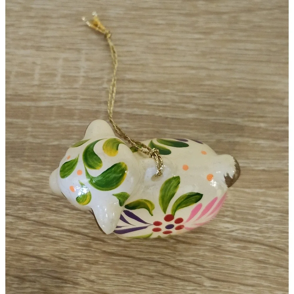 Lucuma Handmade Ceramic Ornaments Peru Bright Colors Sheep